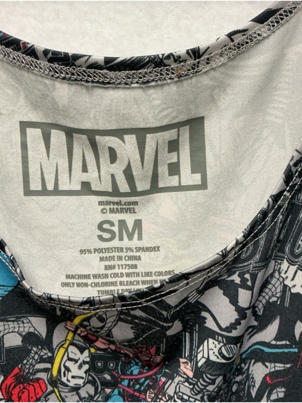 Marvel Graphic Tank Dress in Black, White, Red and Blue Sz S 1064 - Picture 2 of 9